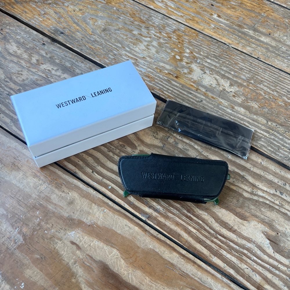 Westward Leaning Green Tinted Rectangular Sunglas… - image 6